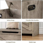 Acekool 47 Storage Chest Bench with Safety Hinge, Large Wooden Toy Box Organizer for Bedroom or Entryway