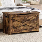 Acekool 47 Storage Chest Bench with Safety Hinge, Large Wooden Toy Box Organizer for Bedroom or Entryway