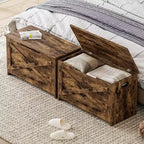 Acekool 47 Storage Chest Bench with Safety Hinge, Large Wooden Toy Box Organizer for Bedroom or Entryway