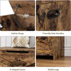 Acekool 47 Storage Chest Bench with Safety Hinge, Large Wooden Toy Box Organizer for Bedroom or Entryway