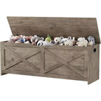 Acekool 47 Storage Chest Bench with Safety Hinge, Large Wooden Toy Box Organizer for Bedroom or Entryway