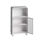 Meuble de rangement de salle de bain Okak 45.2 avec porte en verre trempé, meuble de rangement autonome avec 2 portes et 1 étagère ouverte pour cuisine et salle de bain