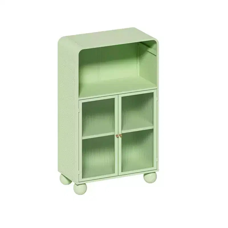 Meuble de rangement de salle de bain Okak 45.2 avec porte en verre trempé, meuble de rangement autonome avec 2 portes et 1 étagère ouverte pour cuisine et salle de bain
