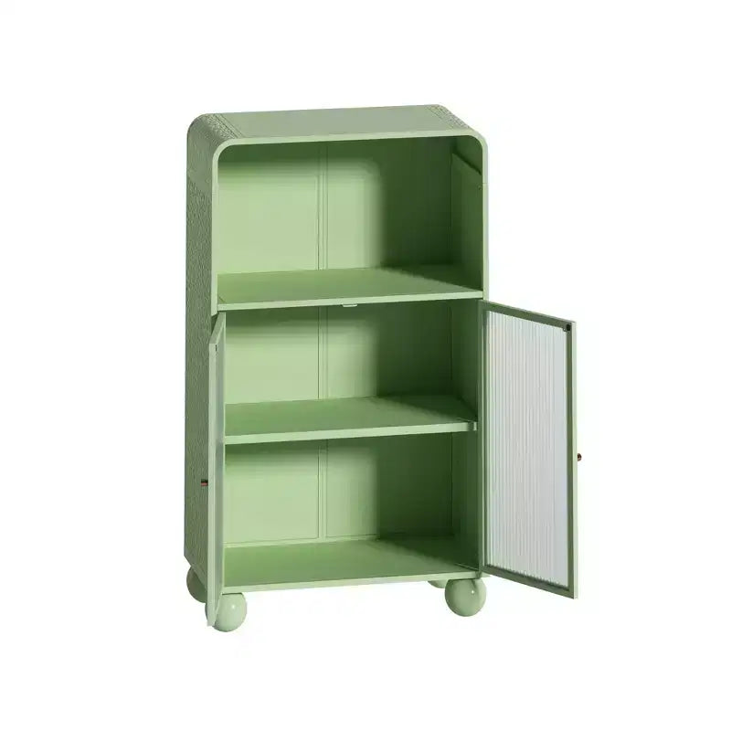 Meuble de rangement de salle de bain Okak 45.2 avec porte en verre trempé, meuble de rangement autonome avec 2 portes et 1 étagère ouverte pour cuisine et salle de bain