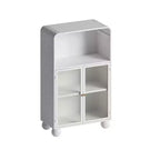 Meuble de rangement de salle de bain Okak 45.2 avec porte en verre trempé, meuble de rangement autonome avec 2 portes et 1 étagère ouverte pour cuisine et salle de bain