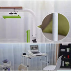 Table de lit roulante Acekool avec roulettes, hauteur et longueur réglables, chariot d'ordinateur portable mobile robuste et table à manger pour chambre, hôpital, maison, salon