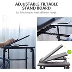 Table de lit roulante Acekool avec roulettes, hauteur et longueur réglables, chariot d'ordinateur portable mobile robuste et table à manger pour chambre, hôpital, maison, salon