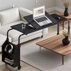 Table de lit roulante Acekool avec roulettes, hauteur et longueur réglables, chariot d'ordinateur portable mobile robuste et table à manger pour chambre, hôpital, maison, salon