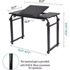 Table de lit roulante Acekool avec roulettes, hauteur et longueur réglables, chariot d'ordinateur portable mobile robuste et table à manger pour chambre, hôpital, maison, salon