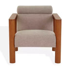 Nikolas Boucle Accent Chair - SFV4863 - Light Brown/Natural - Safavieh Couture