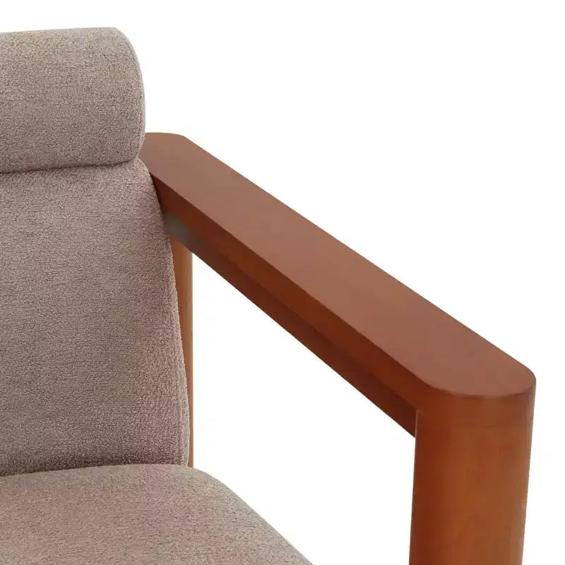 Nikolas Boucle Accent Chair - SFV4863 - Light Brown/Natural - Safavieh Couture