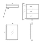 MAYEERTY 26 x 20in Modern Rectangular Bathroom Medicine Cabinets, Metal Framed Wall Mirror with Storage, Black
