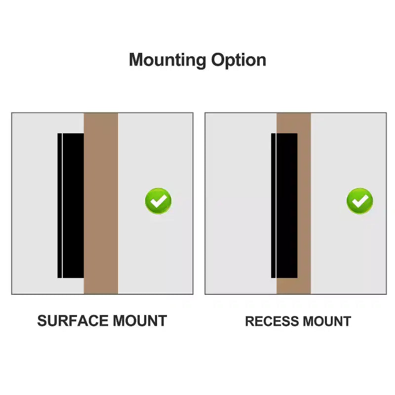MAYEERTY 26 x 20in Modern Rectangular Bathroom Medicine Cabinets, Metal Framed Wall Mirror with Storage, Black