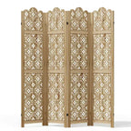 MAYEERTY Paravent en bois 63*67 pouces, Cloison pliable autoportante pour intérieur, 4 panneaux, Marron
