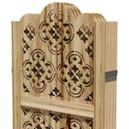 MAYEERTY Paravent en bois 63*67 pouces, Cloison pliable autoportante pour intérieur, 4 panneaux, Marron
