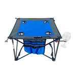 HOMLUX Portable Outdoor Adjustable Height Folding Wine Table with Cup Holders, Storage Bag