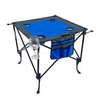 HOMLUX Portable Outdoor Adjustable Height Folding Wine Table with Cup Holders, Storage Bag