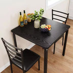 Table de salle à manger avec 2 chaises, Ensemble de salle à manger avec siège rembourré, Ensemble de table de salle à manger, Table de cuisine, Petite table de salle à manger avec grain de bois, Pieds en métal