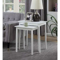 HomeStock Belmont Three Tier End Table with Hidden Storage Drawer, Open Shelves and Nickel Knob Perfect for Organizing Accessories