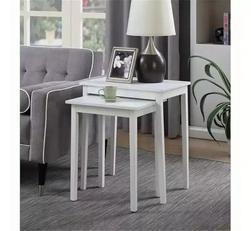 Table d'appoint à trois niveaux HomeStock Belmont avec tiroir de rangement caché, étagères ouvertes et bouton nickel parfait pour organiser les accessoires