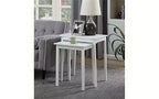 Table d'appoint à trois niveaux HomeStock Belmont avec tiroir de rangement caché, étagères ouvertes et bouton nickel parfait pour organiser les accessoires