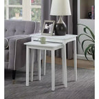 Table d'appoint à trois niveaux HomeStock Belmont avec tiroir de rangement caché, étagères ouvertes et bouton nickel parfait pour organiser les accessoires