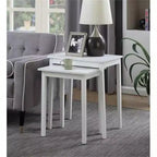 Table d'appoint à trois niveaux HomeStock Belmont avec tiroir de rangement caché, étagères ouvertes et bouton nickel parfait pour organiser les accessoires
