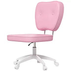 Okak Mignonne chaise de bureau sans accoudoirs, chaise de bureau à roulettes et hauteur réglable, petite chaise de coiffeuse pour bureau, maison, rose