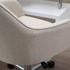 Chaise de bureau Okak à dossier mi-haut, fauteuil de bureau réglable en hauteur, chaise rembourrée confortable pour salon, bureau, étude, beige