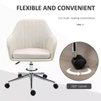 Chaise de bureau Okak à dossier mi-haut, fauteuil de bureau réglable en hauteur, chaise rembourrée confortable pour salon, bureau, étude, beige