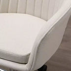 Chaise de bureau Okak à dossier mi-haut, fauteuil de bureau réglable en hauteur, chaise rembourrée confortable pour salon, bureau, étude, beige