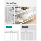 3-Tier Rolling Storage Cart, All-Metal Frame with X-Braced Sides and Wire Mesh Shelves, 31.5 Wide Mobile Organizer with Locking Casters