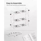 3-Tier Rolling Storage Cart, All-Metal Frame with X-Braced Sides and Wire Mesh Shelves, 31.5 Wide Mobile Organizer with Locking Casters