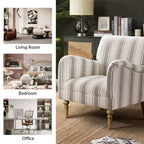 Lot de 2 fauteuils modernes Garabina à rayures avec pieds en bois | HULALA HOME-TAN