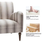 Lot de 2 fauteuils modernes Garabina à rayures avec pieds en bois | HULALA HOME-TAN