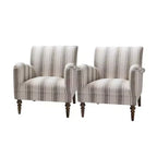 Lot de 2 fauteuils modernes Garabina à rayures avec pieds en bois | HULALA HOME-TAN