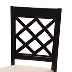 Ensemble de salle à manger 5 pièces Baxton Studio Adina en tissu sable et bois marron foncé de style moderne