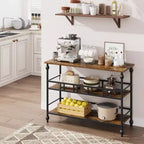 43 Industrial Console Table with 3 Tiers, Narrow Entryway and Sofa Table with Shelves, Space-Saving Design for Hallway, Living Room, Small Areas