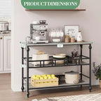43 Industrial Console Table with 3 Tiers, Narrow Entryway and Sofa Table with Shelves, Space-Saving Design for Hallway, Living Room, Small Areas