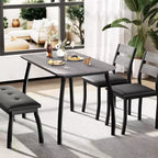 Ensemble de salle à manger 5 pièces en bois, banc rembourré et 2 chaises, ensemble de dînette peu encombrant pour studio, cuisine, salle à manger