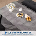 Ensemble de salle à manger 5 pièces en bois, banc rembourré et 2 chaises, ensemble de dînette peu encombrant pour studio, cuisine, salle à manger