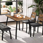 Ensemble de salle à manger 5 pièces en bois, banc rembourré et 2 chaises, ensemble de dînette peu encombrant pour studio, cuisine, salle à manger