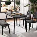 Ensemble de salle à manger 5 pièces en bois, banc rembourré et 2 chaises, ensemble de dînette peu encombrant pour studio, cuisine, salle à manger