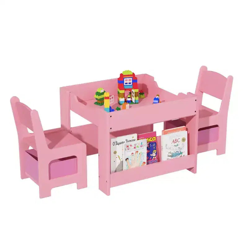 Table et chaises d'activités 3 en 1 pour enfants GustoWave, avec 2 chaises, bureau d'art pour tout-petits pour la maison, la garderie, la salle de jeux