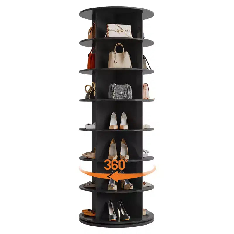 7-Tier Free-Standing Rotating Shoe Rack Tower, Shoe Display Stand, 360 Spinning Vertical Shoe Organizer for Entryway, Bedroom, White