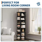 7-Tier Free-Standing Rotating Shoe Rack Tower, Shoe Display Stand, 360 Spinning Vertical Shoe Organizer for Entryway, Bedroom, White
