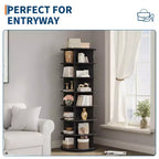 7-Tier Free-Standing Rotating Shoe Rack Tower, Shoe Display Stand, 360 Spinning Vertical Shoe Organizer for Entryway, Bedroom, White