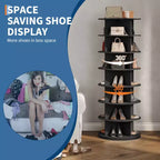 7-Tier Free-Standing Rotating Shoe Rack Tower, Shoe Display Stand, 360 Spinning Vertical Shoe Organizer for Entryway, Bedroom, White