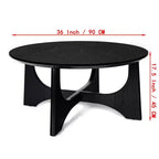 Homy Casa Round Coffee Table with Sculptural Base for Living Room or Lounge, Black
