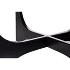 Homy Casa Round Coffee Table with Sculptural Base for Living Room or Lounge, Black